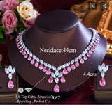 Elegant Pink Cubic Zirconia Necklace Set