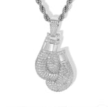 Mens Boxing Gloves Pendant and Chain