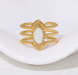 Add A Pop Of White Adjustable Ring