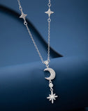 Star Moon Sterling Silver Necklace