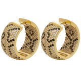 Micro Inlaid Leopard Print Hoop Earrings