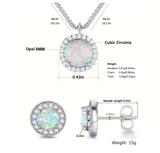 Elegant Single Drop Opal Necklace With Matching Earrings