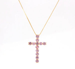 Pink Shine Brighter Cross Necklace