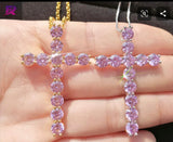 Pink Shine Brighter Cross Necklace