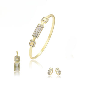 Luxury Series 3 Piece Set Bangle Earrings and Pendant