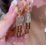 Gilded Geometric Drop Earrings