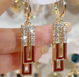 Gilded Geometric Drop Earrings