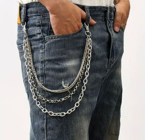 Edge Link Triple Layer Pocket Chain
