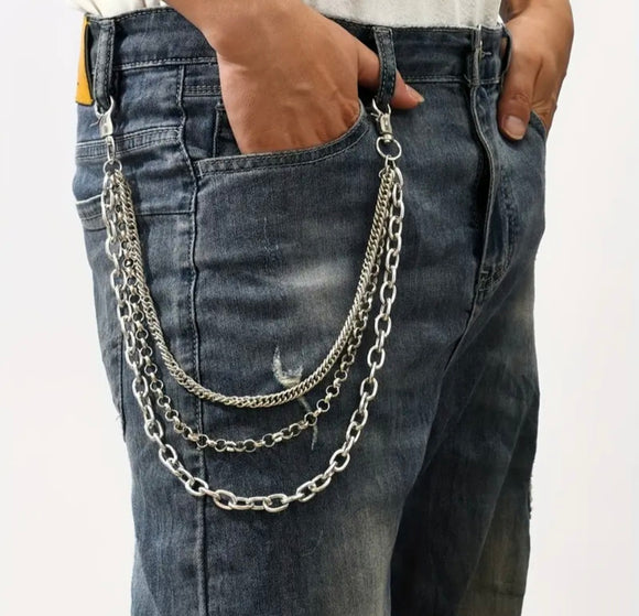 Edge Link Triple Layer Pocket Chain