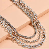 Edge Link Triple Layer Pocket Chain