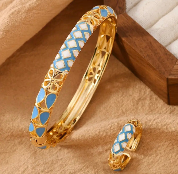 Golden Mirage Bangle and Ring Set