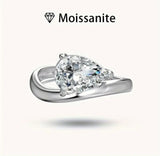 Radiance Teardrop Moissanite Ring 925 Sterling Silver or Gold Finish
