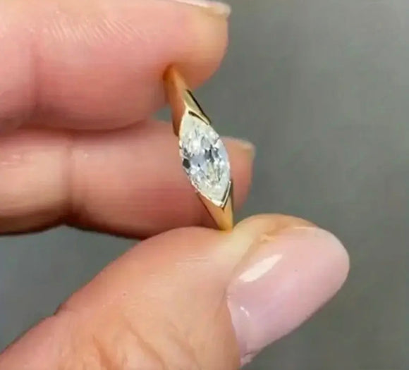 Golden Horizon Marquise Cut Ring