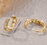 Gold Link Sparkle Huggie Hoop Earrings