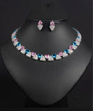 Radiance Duo Pink and Blue Sparkling Necklace Set