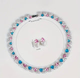 Radiance Duo Pink and Blue Sparkling Necklace Set