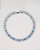 Radiance Duo Pink and Blue Sparkling Necklace Set