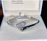 Teardrop Sparkle Bangle - Gold or Silver Finish