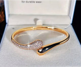 Teardrop Sparkle Bangle - Gold or Silver Finish
