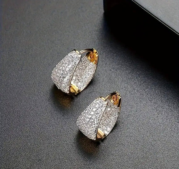 Radiance Pavé Gold and Silver Hoop Earrings