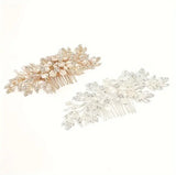Elegant Floral Pearl and Crystal Hair Comb