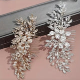 Elegant Floral Pearl and Crystal Hair Comb