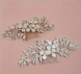 Elegant Floral Pearl and Crystal Hair Comb