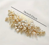 Elegant Floral Pearl and Crystal Hair Comb
