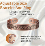 Adjustable Copper Magnetic Bracelet and Ring Set
