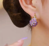Radiant Amethyst Teardrop Hoop Earrings