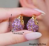 Radiant Amethyst Teardrop Hoop Earrings