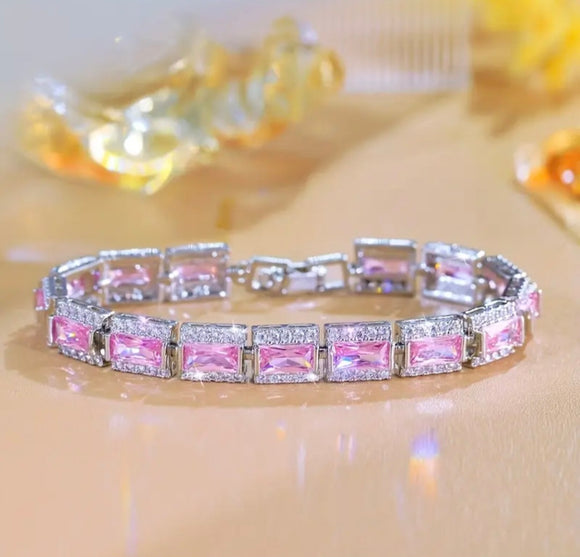 Pink Elegance Tennis Bracelet