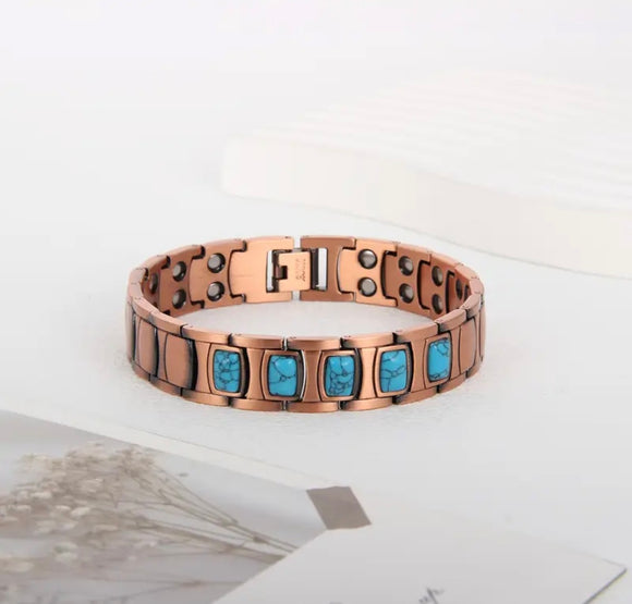 Copper Magnetic Turquoise Wellness Bracelet