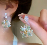 Crystal Bloom Drop Earrings