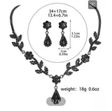 Midnight Bloom Necklace and Earrings Set