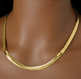 Golden Sleek Herringbone Necklace 6mm