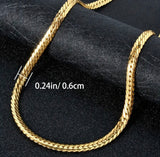 Golden Sleek Herringbone Necklace 6mm