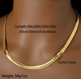 Golden Sleek Herringbone Necklace 6mm