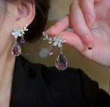 Amethyst Bloom Drop Earrings
