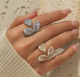 Radiant Petal Wrap Adjustable Ring