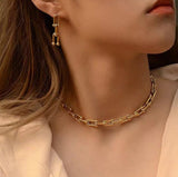 Modern Link Drop Earrings