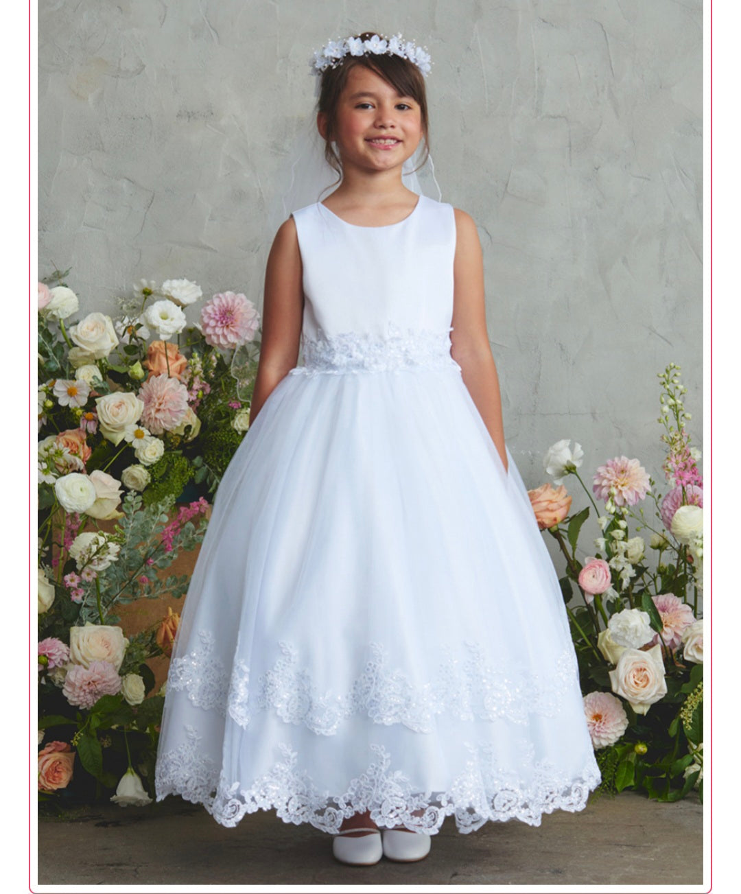 chinese dress ladies Girls Lace Cap Sleeve First Communion Dress – D'Ambrosio Collections