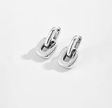 Bold Geometric Link Hoop Earrings