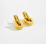 Bold Geometric Link Hoop Earrings