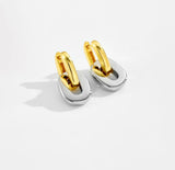 Bold Geometric Link Hoop Earrings