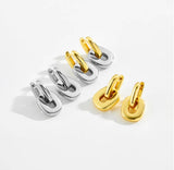 Bold Geometric Link Hoop Earrings