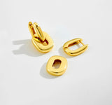 Bold Geometric Link Hoop Earrings