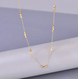 Minimal Beaded Chain Necklace – Adjustable Dainty Gold Necklace