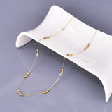 Minimal Beaded Chain Necklace – Adjustable Dainty Gold Necklace