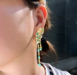 Serephina Turquoise Crystal Drop Earrings
